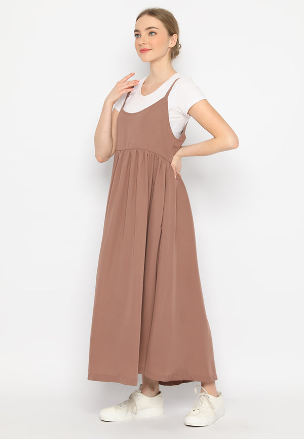 Fayyana Overall Dress Brown (New Color)