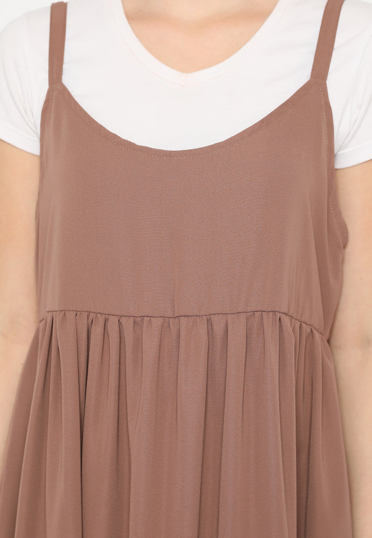 Fayyana Overall Dress Brown (New Color)