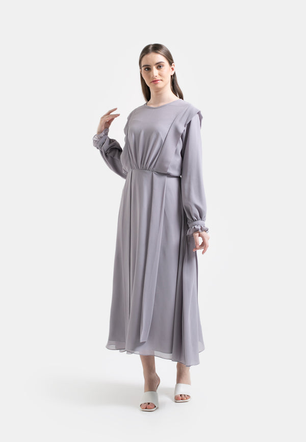 Arsyana Midi Dress Light Grey
