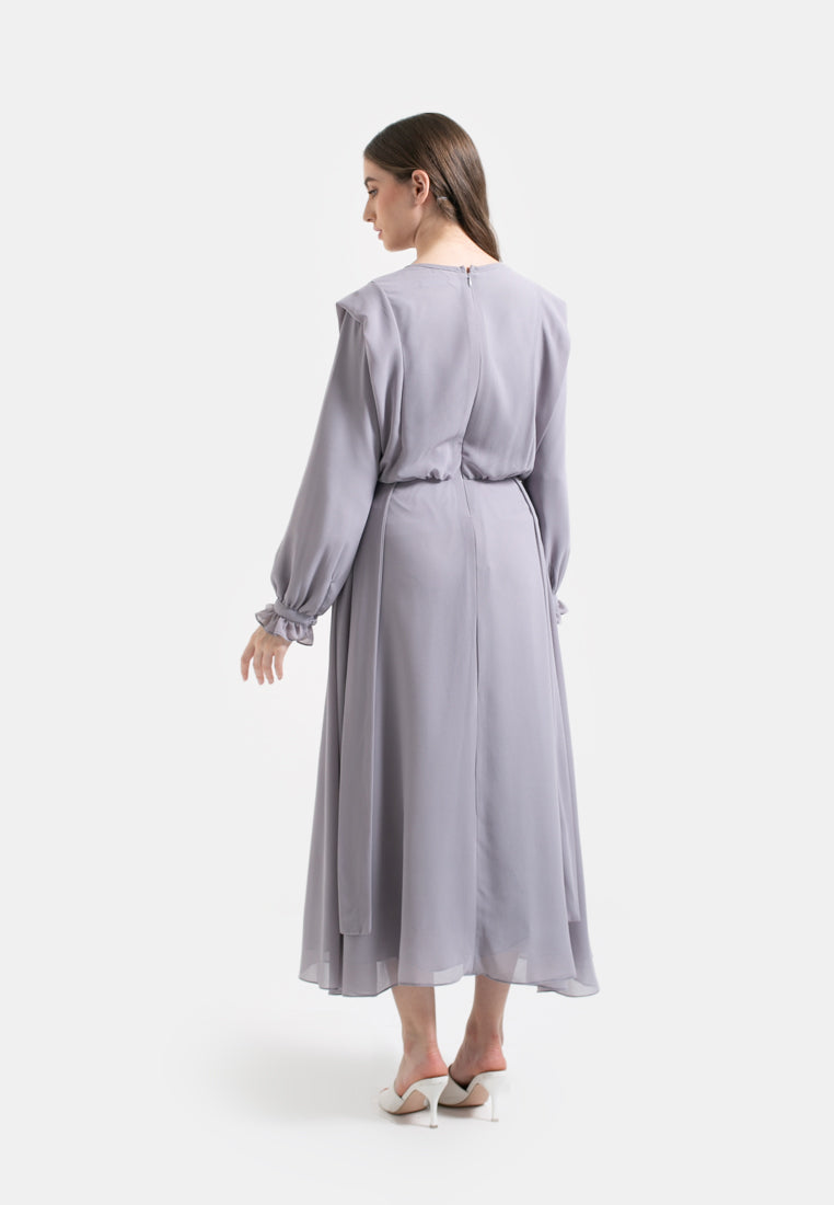 Arsyana Midi Dress Light Grey